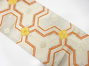 アンティーク　毘沙門亀甲模様織り出し袋帯（材料）